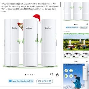 Adalov Outdoor WiFi Bridge Tower - White (3-Pack)